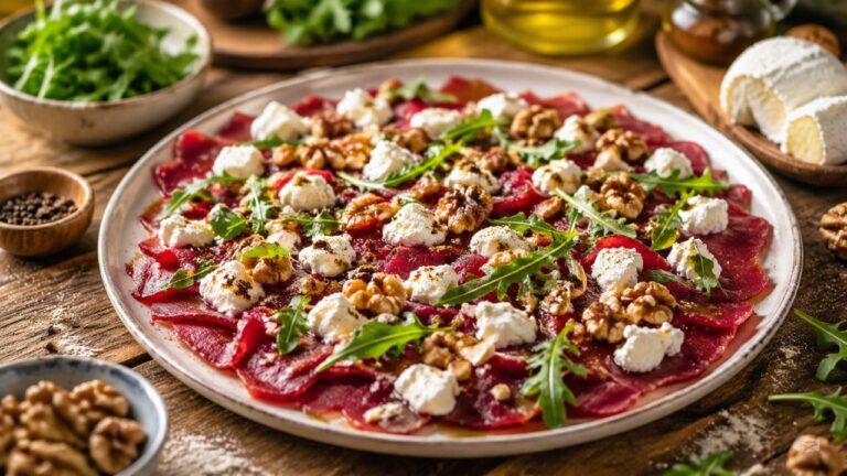 Carpaccio croquant au fromage frais