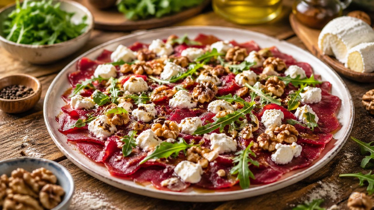 Carpaccio croquant au fromage frais
