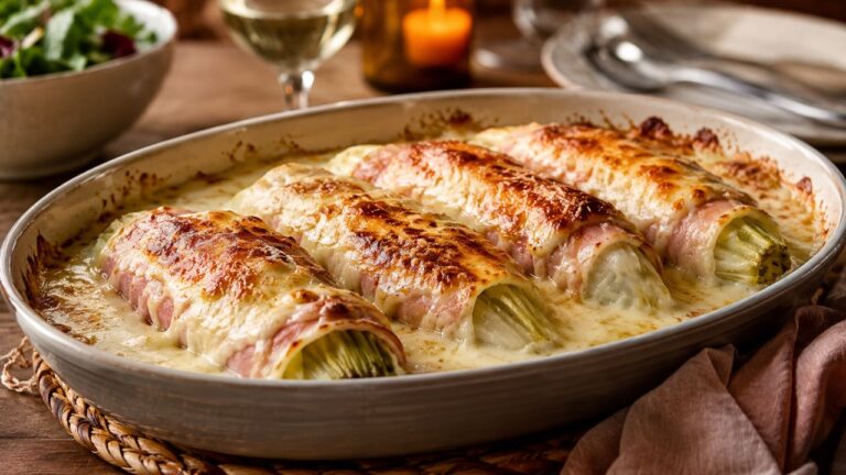 Endives au jambon gratinées pour un dîner familial