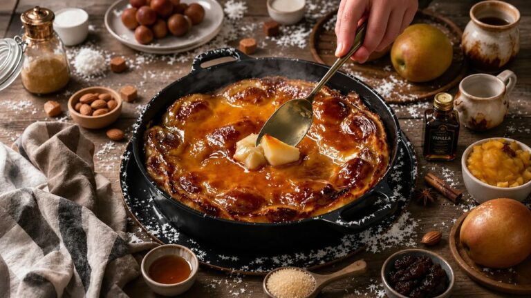 Fondant aux poires, cœur coulant et croûte dorée